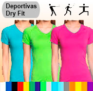 Camisetas deportivas Dry Fit Cool Plus FEMENINO MANGA CORTA | fabricacion por pedidos
