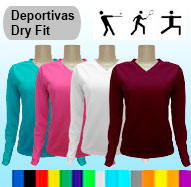 Camisetas deportivas Dry Fit Cool Plus - FEMENINO MANGA LARGA | en inventario